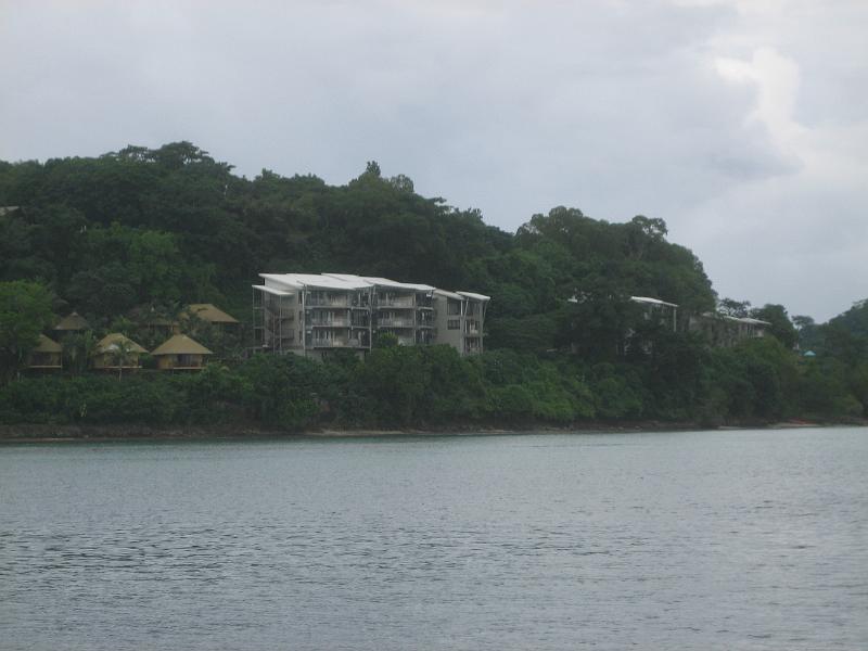 0205 old and new accom.JPG - modern apartments and rustic "fares" (cabins)